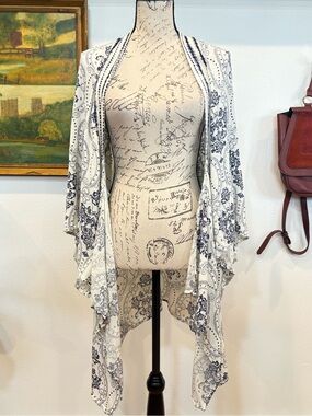 Willow Root Paisley Boho Duster Kimono Open Front Large